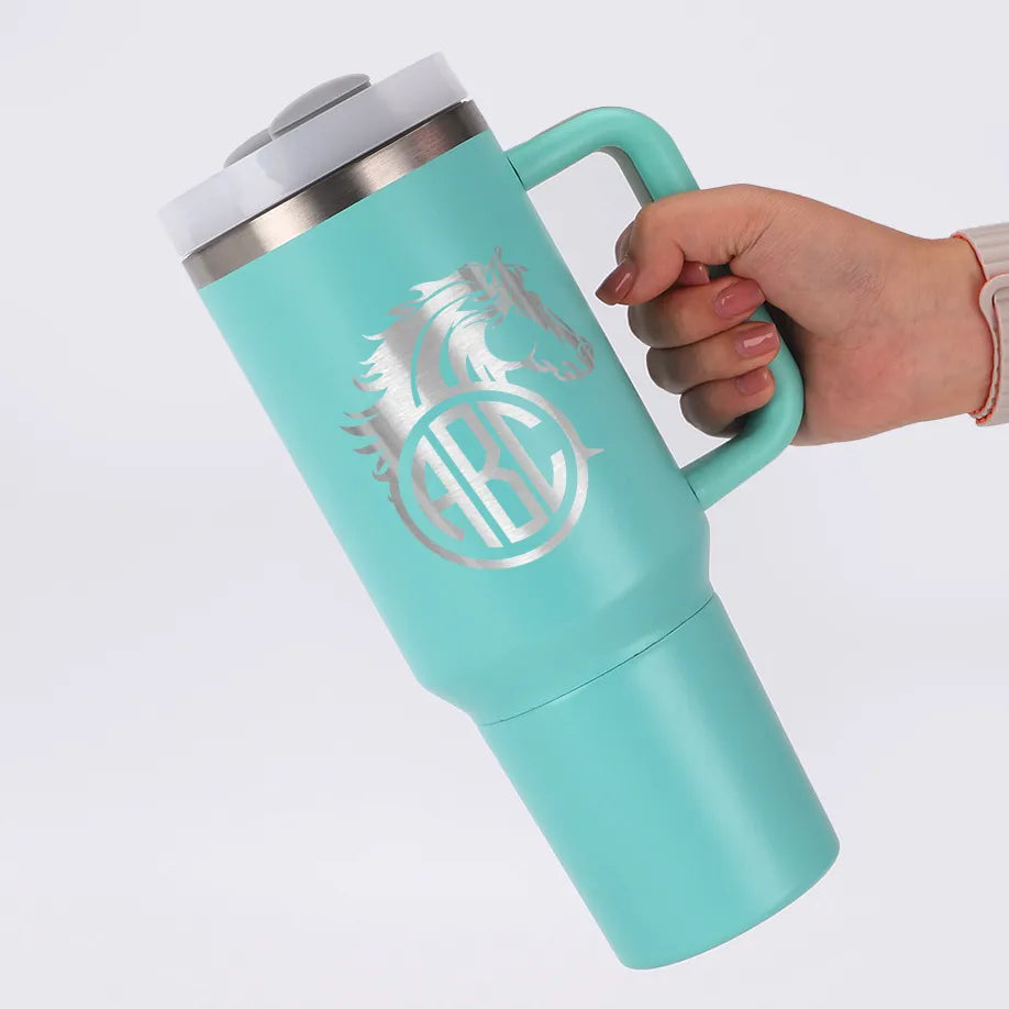 Custom 40oz Horse Intital Name Tumbler