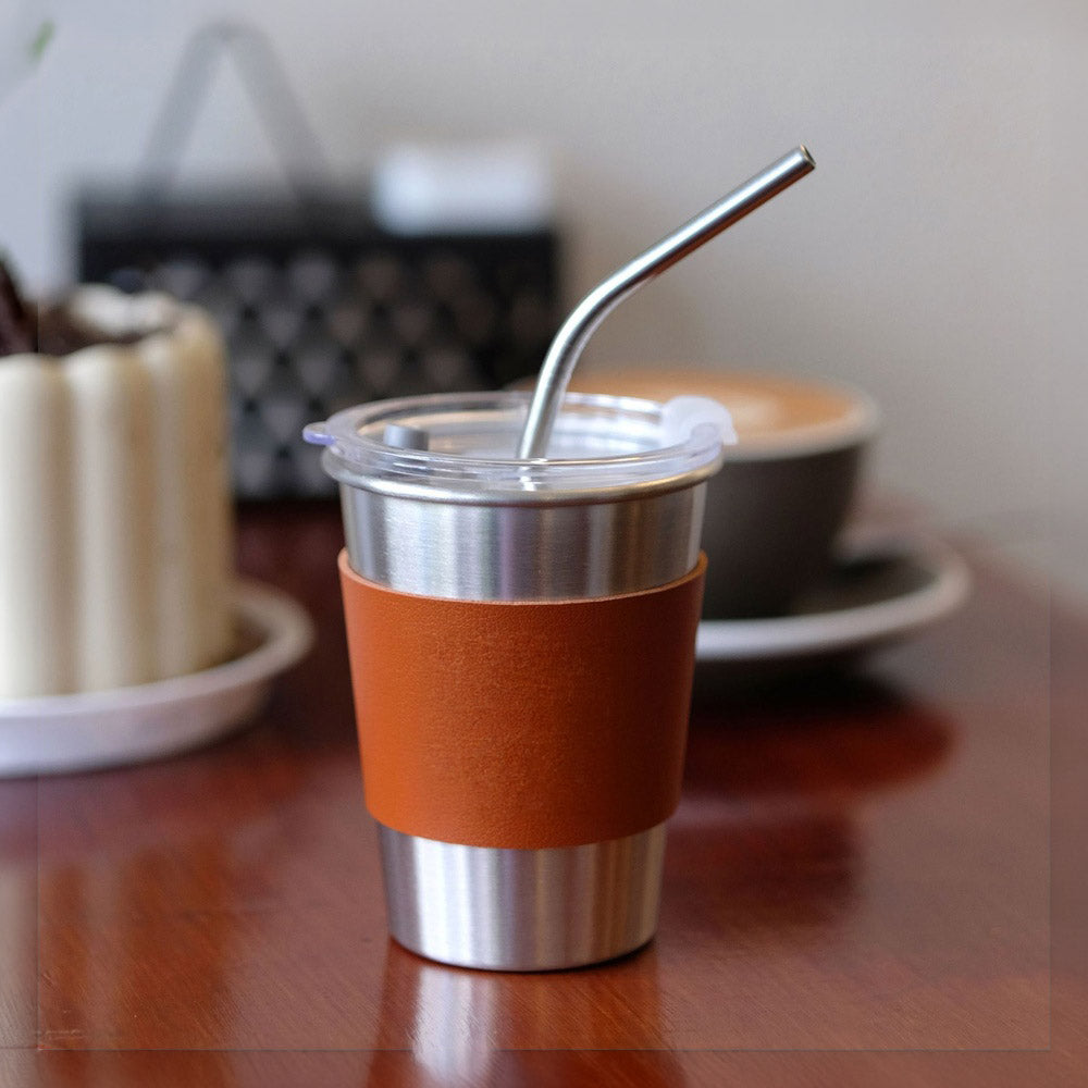 Wholesale Custom Logo 12oz Leatherette Sleeve Coffee Tumbler - Product Image 3