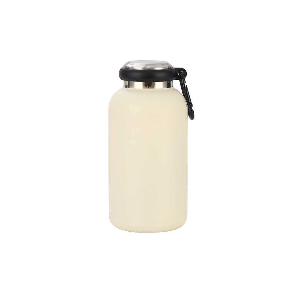 Wholesale Custom Logo 14oz Insulated Water Bottle with Carabiner Clip - White