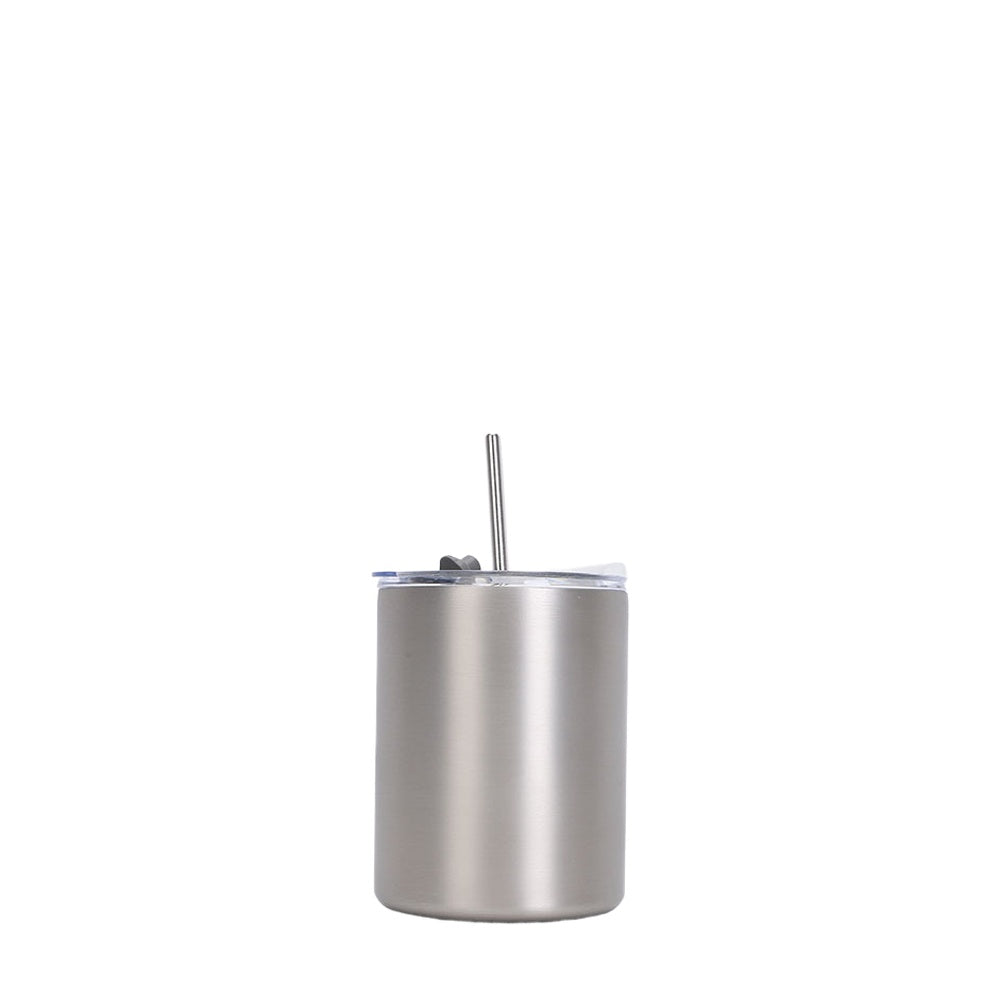Wholesale Custom Logo 12oz Stainless Steel Straw Tumbler - silver
