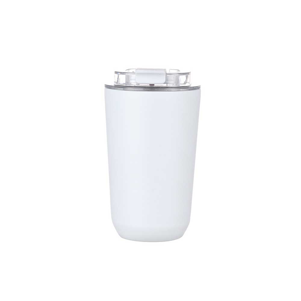 Wholesale Custom Logo 12oz Insulated Travel Tumbler Flip-Top Lid - white