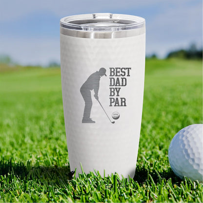Best Dad by Par Personalized Golf Tumbler – Custom 1-5 Name Tumbler  | Engraved 20oz Cup for Golfer Dad or Coach