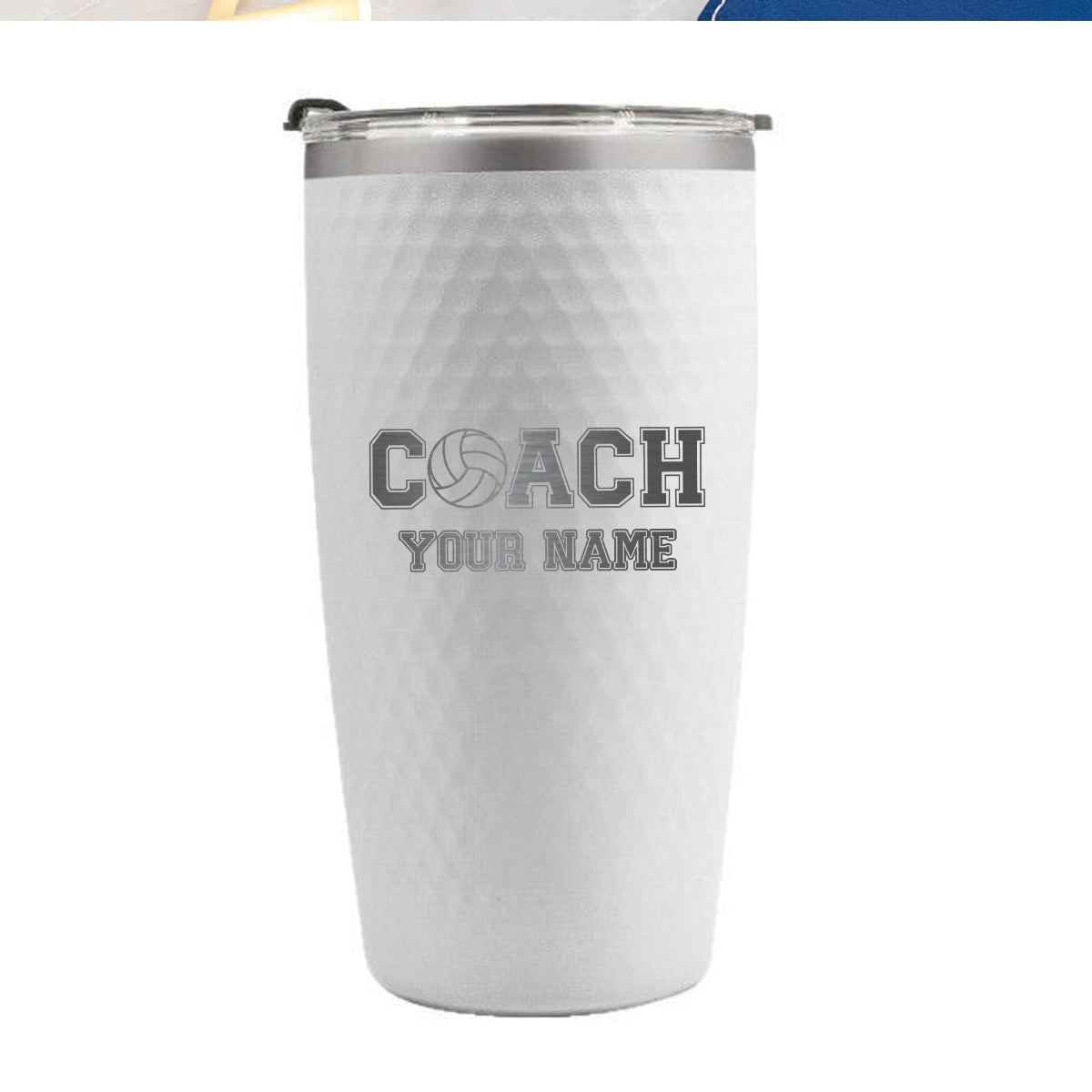 Custom Volleyball Coach Tumbler – Personalized 20oz Stainless Steel Cup with Name Engraved