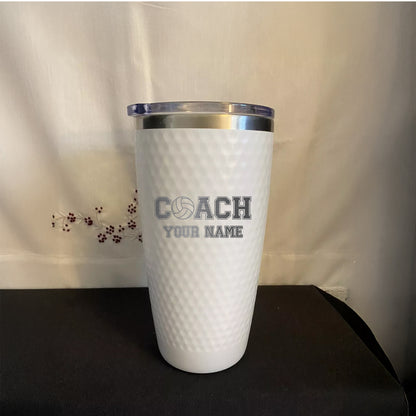 Custom Volleyball Coach Tumbler – Personalized 20oz Stainless Steel Cup with Name Engraved