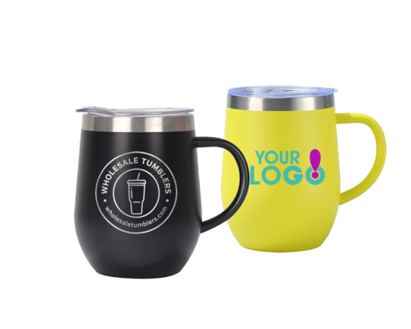 Wholesale Custom Logo 12oz Insulated Wine Tumbler with Handle - Main View