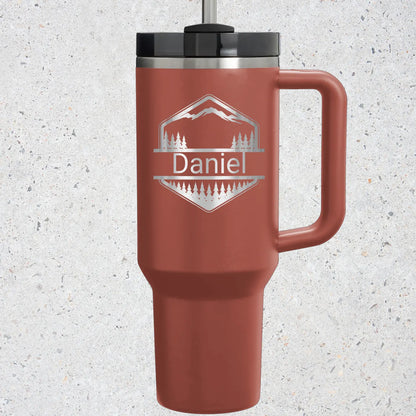 mountain hiking tumbler name tumbler