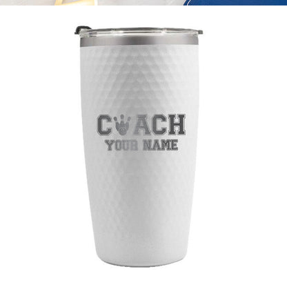 Custom Bowling Coach Tumbler – Personalized 20oz Stainless Steel Insulated Cup with Engraved Name and Bowling Ball Design