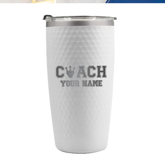 Custom Bowling Coach Tumbler – Personalized 20oz Stainless Steel Insulated Cup with Engraved Name and Bowling Ball Design