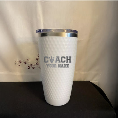 Custom Bowling Coach Tumbler – Personalized 20oz Stainless Steel Insulated Cup with Engraved Name and Bowling Ball Design
