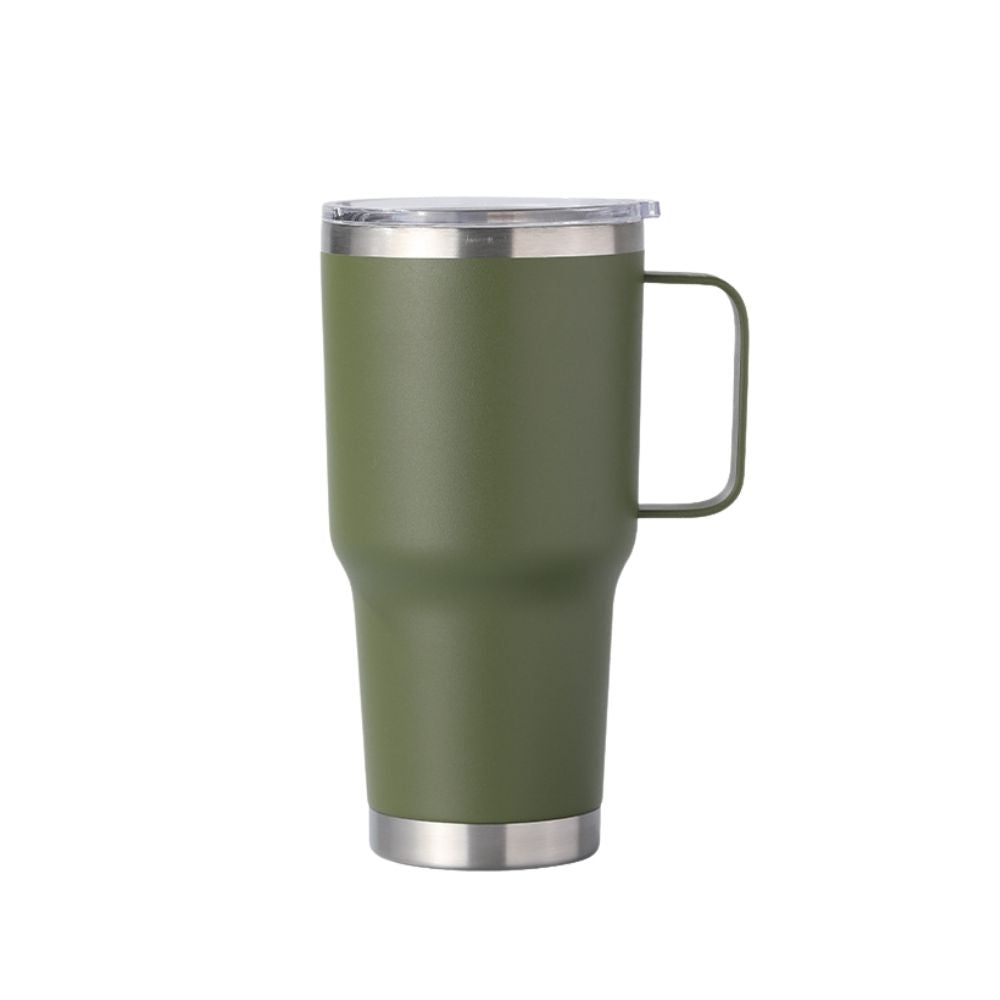 Wholesale Custom Logo 30oz Handle Insulated Travel Mug - Army Green