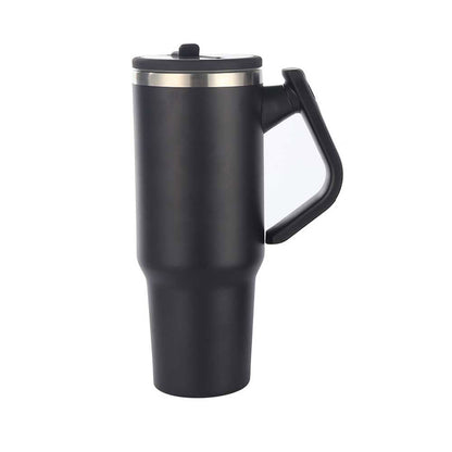 Wholesale Custom Logo 40oz Insulated Handled Tumbler with Rotating Handle - BLACK