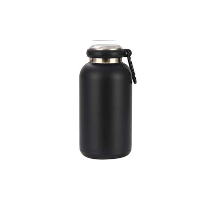 Wholesale Custom Logo 14oz Insulated Water Bottle with Carabiner Clip - Black