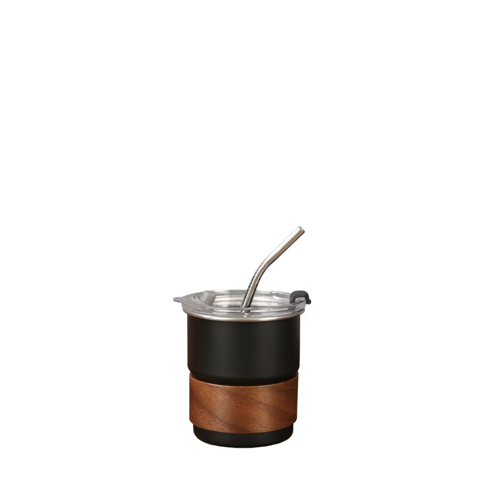 Wholesale Custom Logo 10oz Wood Sleeve Lowball Tumbler - Black
