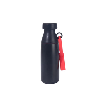 Wholesale Custom Logo 18oz Milk Bottle Shape Water Bottle Dual Tier Straw and Swig - Black