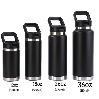 Wholesale Custom Logo 12-36oz Flip-Top Water Bottle - Black