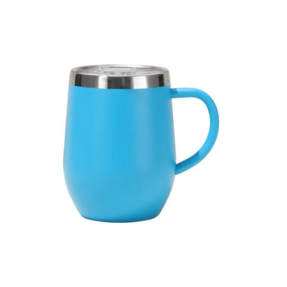 Wholesale Custom Logo 12oz Insulated Wine Tumbler with Handle - Blue