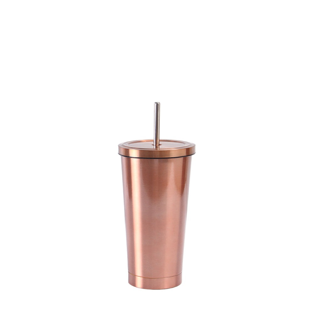 Wholesale Custom Logo 17oz Stainless Steel Straw Tumbler - Champagne Gold