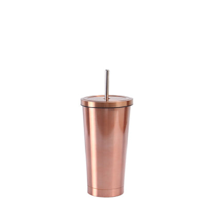 Wholesale Custom Logo 17oz Stainless Steel Straw Tumbler - Champagne Gold