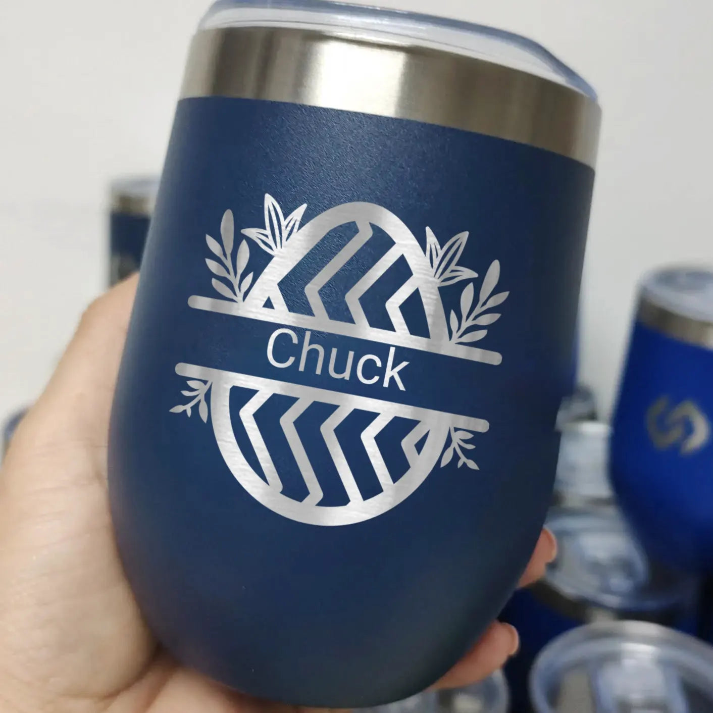 Personalized 12oz Easter Egg Engraved Name Wine Tumbler