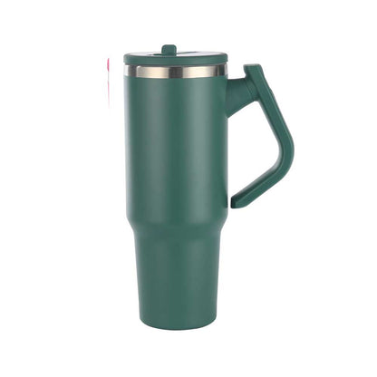 Wholesale Custom Logo 40oz Insulated Handled Tumbler with Rotating Handle - DARK-GREEN