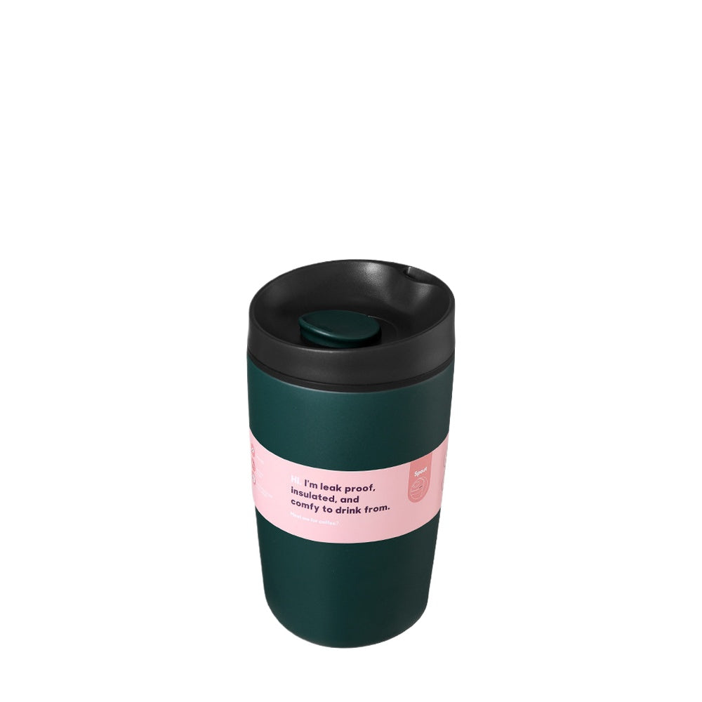 Wholesale Custom Logo 12oz Insulated Coffee Tumbler - DARK GREEN
