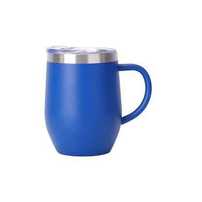 Wholesale Custom Logo 12oz Insulated Wine Tumbler with Handle - Dark Blue