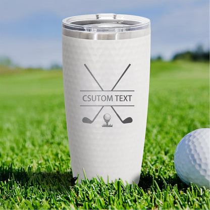 Custom Golf Tumbler – Personalized 20oz Dimpled Stainless Steel Tumbler for Golfers