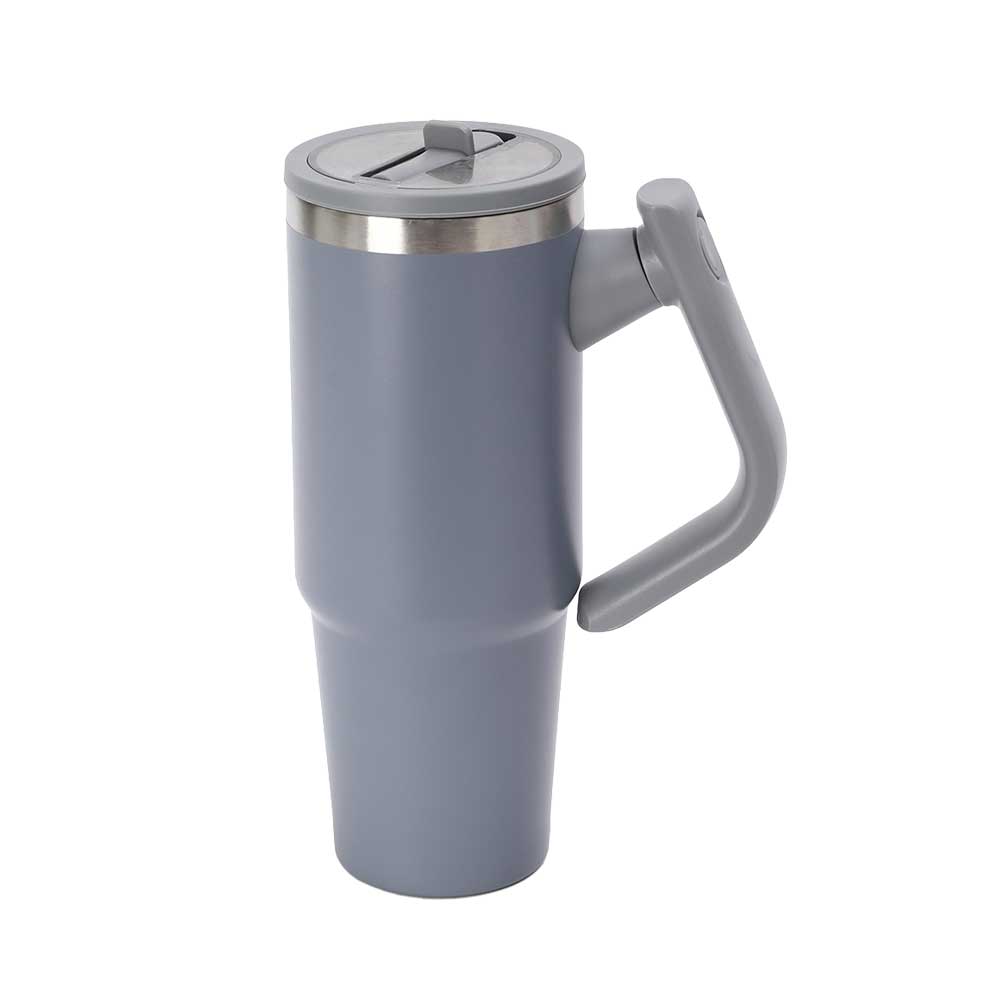 Wholesale Custom Logo 40oz Insulated Handled Tumbler with Rotating Handle - GREY