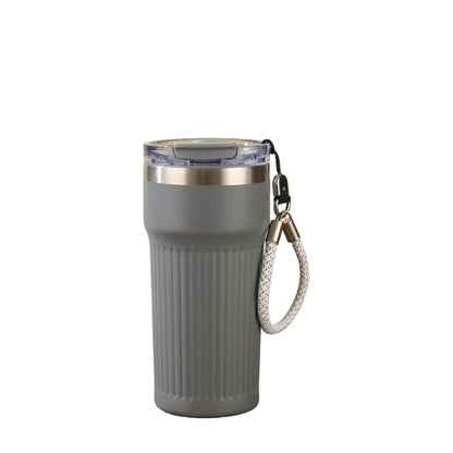 Wholesale Custom Logo 18oz Ribbed Stainless Steel Tumbler - Grey