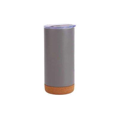 Wholesale Custom Logo 16oz Insulated Travel Tumbler with Cork Base - Grey