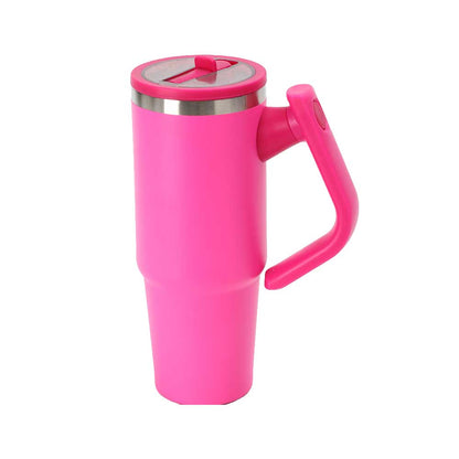 Wholesale Custom Logo 40oz Insulated Handled Tumbler with Rotating Handle - HOT-PINK