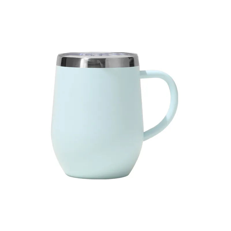 Wholesale Custom Logo 12oz Insulated Wine Tumbler with Handle - Light Blue