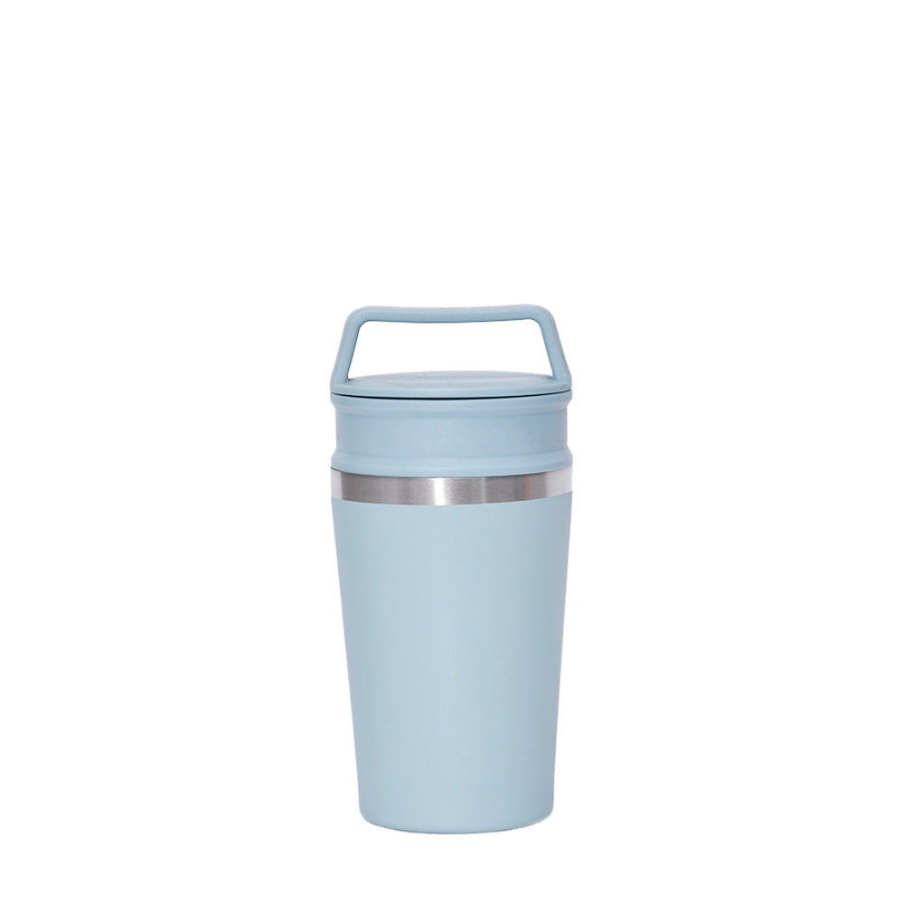 Wholesale Custom Logo 10oz Insulated Coffee Tumbler Dual Lid Travel Cup - Light Blue