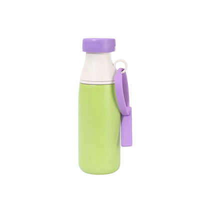Wholesale Custom Logo 18oz Milk Bottle Shape Water Bottle Dual Tier Straw and Swig - Light Green