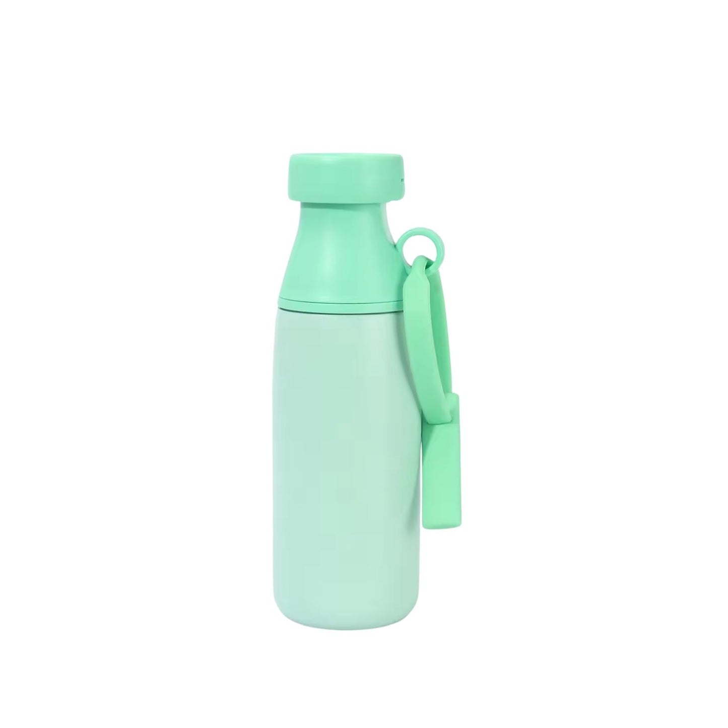 Wholesale Custom Logo 18oz Milk Bottle Shape Water Bottle Dual Tier Straw and Swig - Mint Green