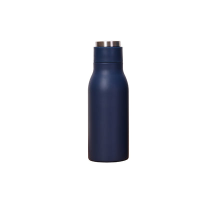 Wholesale Custom Logo 12oz Narrow Mouth Insulated Bottle - Navy-Blue