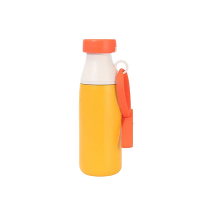 Wholesale Custom Logo 18oz Milk Bottle Shape Water Bottle Dual Tier Straw and Swig - Orange