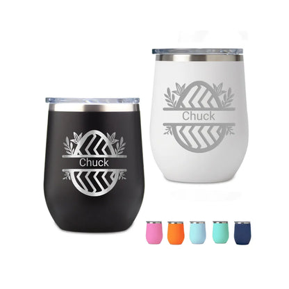 Personalized 12oz Easter Egg Engraved Name Wine Tumbler