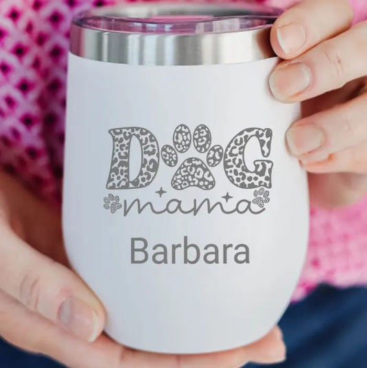 Personalize 12oz Dog Mom Wine Tumbler