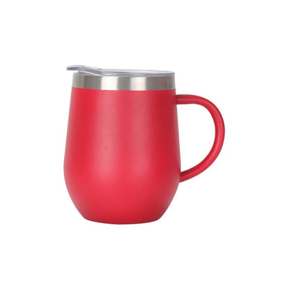 Wholesale Custom Logo 12oz Insulated Wine Tumbler with Handle - Red