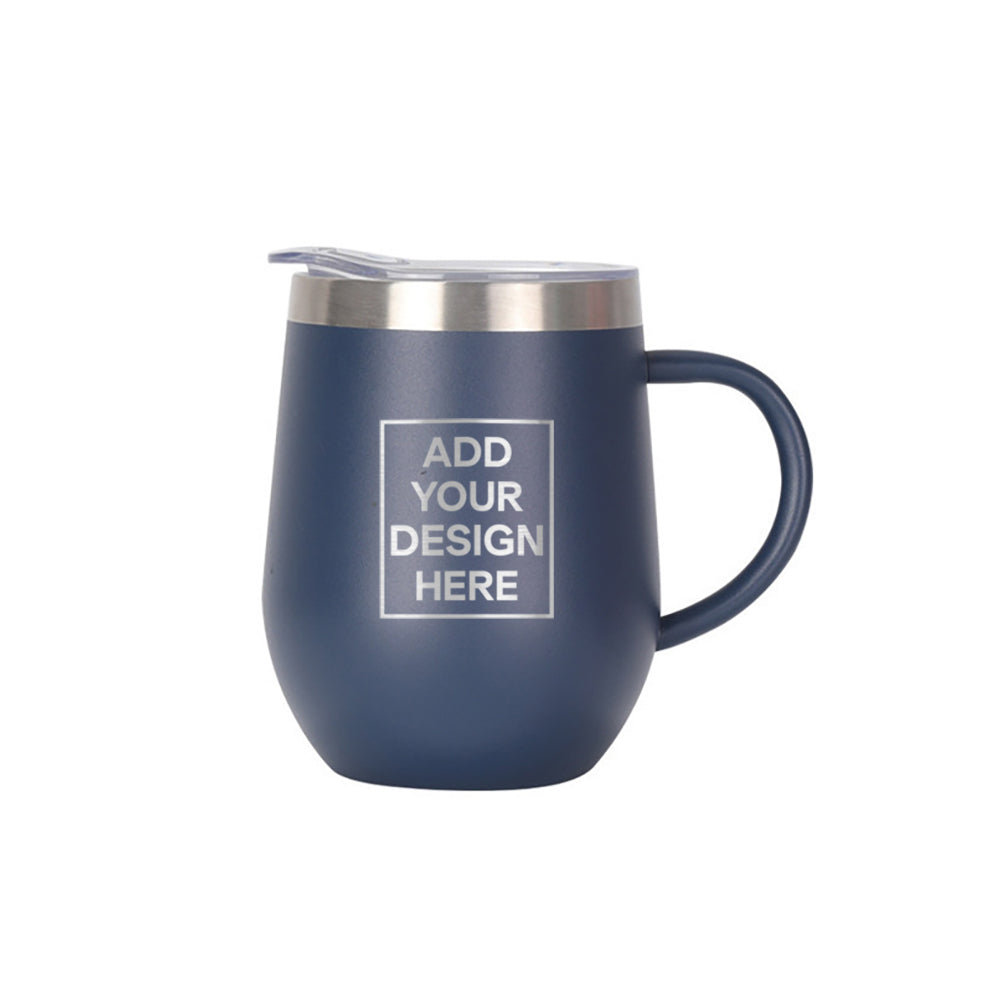 Wholesale Custom Logo 12oz Insulated Wine Tumbler with Handle - Main View