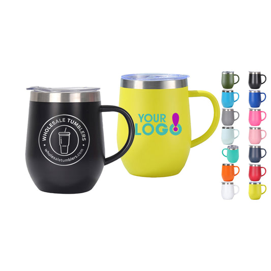 Wholesale Custom Logo 12oz Insulated Wine Tumbler with Handle - Main View