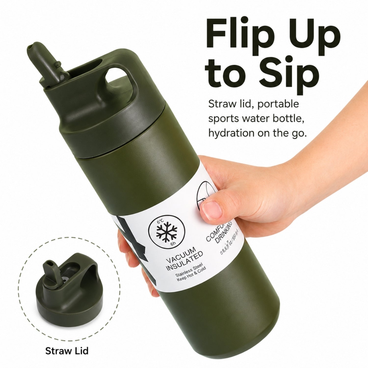 Wholesale Custom Logo 18oz Vacuum Insulated Sports Water Bottle - Product Image 5