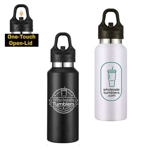 Wholesale Custom Logo 16oz Double-Wall Vacuum Tumbler with Push-Button Lid - Main View