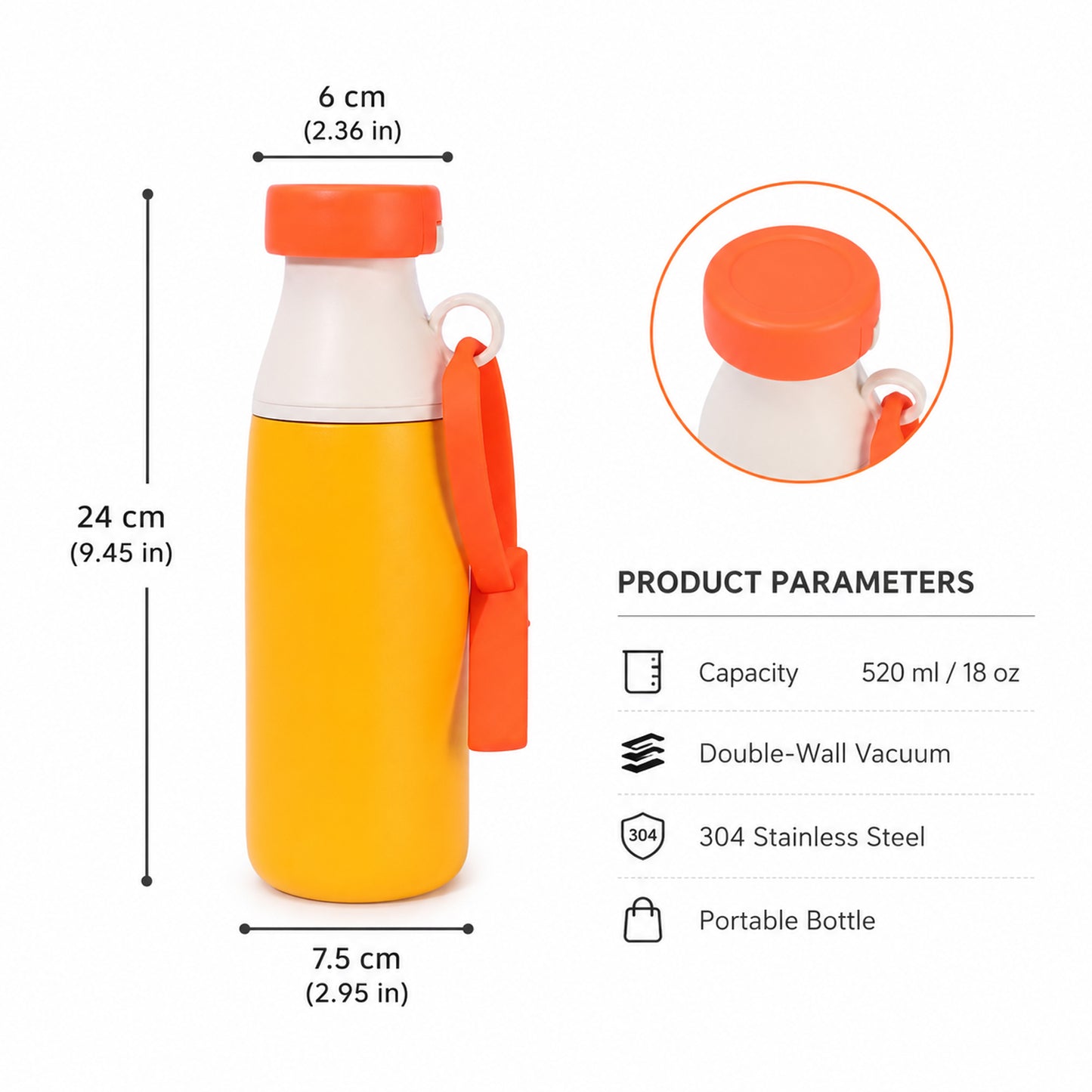 Wholesale Custom Logo 18oz Milk Bottle Shape Water Bottle Dual Tier Straw and Swig - Product Image 6