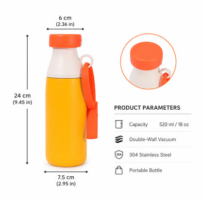 Wholesale Custom Logo 18oz Milk Bottle Shape Water Bottle Dual Tier Straw and Swig - Product Image 6