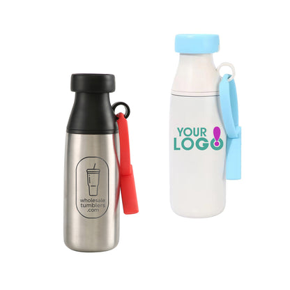 Wholesale Custom Logo 18oz Milk Bottle Shape Water Bottle Dual Tier Straw and Swig - Main View