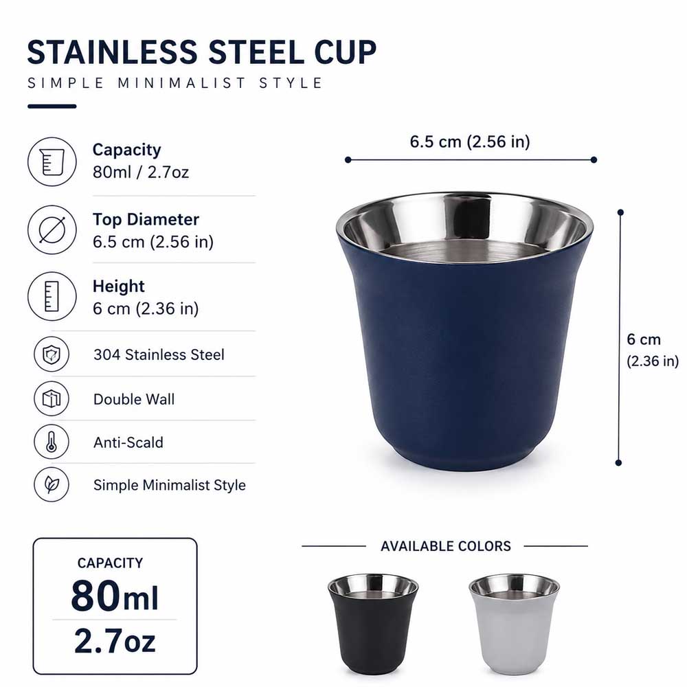Wholesale Custom Logo 3oz Stainless Steel Double Wall Shot Glass - Product Image 6
