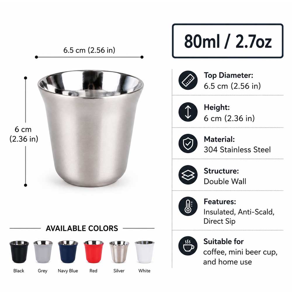 Wholesale Custom Logo 3oz Stainless Steel Double Wall Shot Glass - Product Image 8