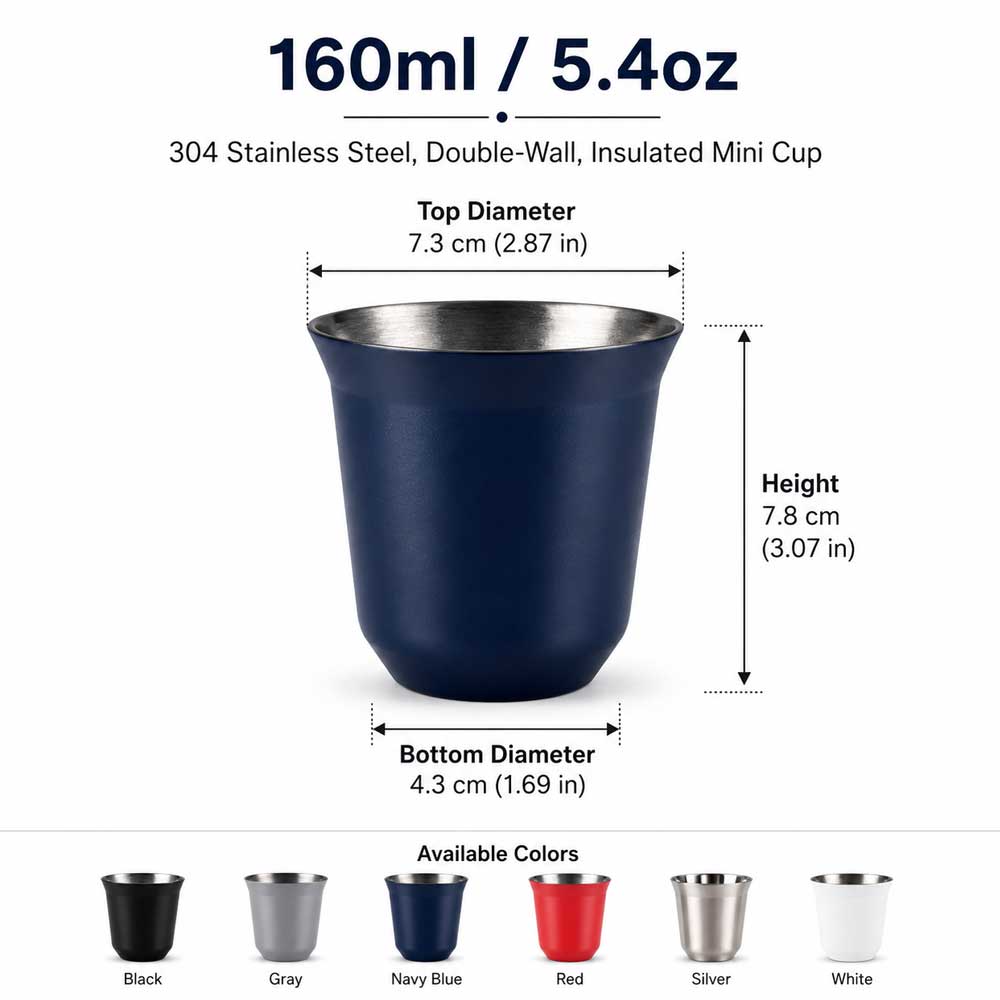Wholesale Custom Logo 5.5oz Flared Rim Stainless Steel Tasting Glass - Product Image 6